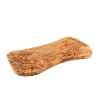 Olive Wood Serving Board with food displayed